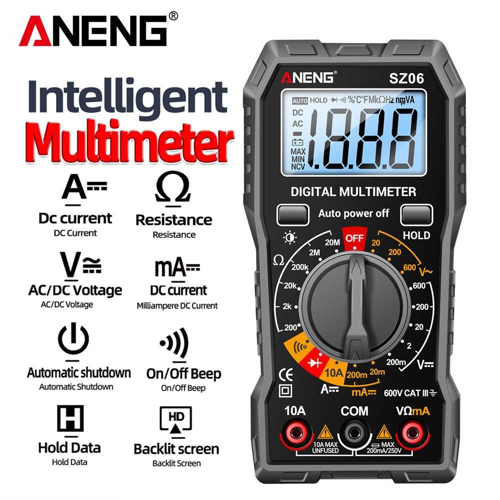 Jual HomeElectric Digital Multimeter Voltage Tester Backlit Screen 2000 ...