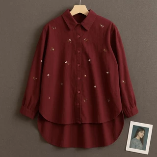 Vallina Outfit - Basic Blouse Atasan Kemeja Oversize Wanita Muslim Matt Linen Rami OOTD Korean Style