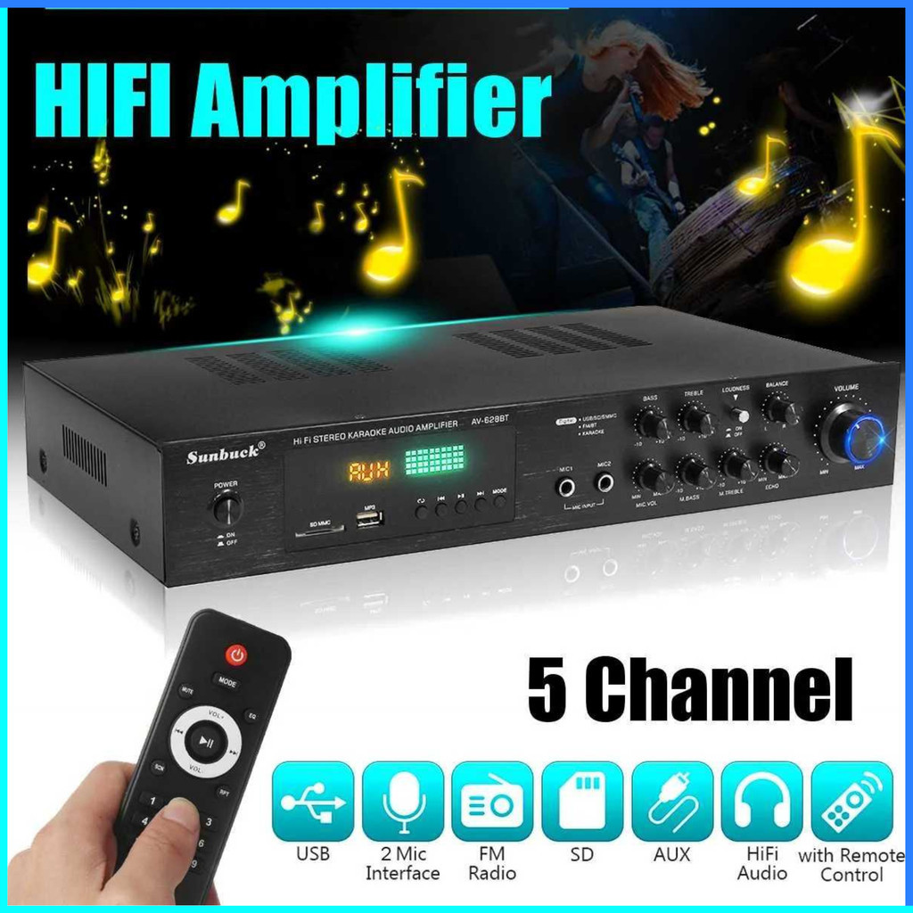 Jual Jh Mxr Rdm COD Sunbuck Audio Amplifier Bluetooth 5.0 Subwoofer FM ...