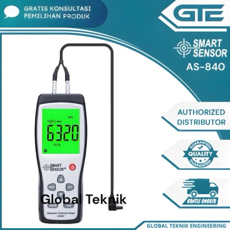 Jual Ultrasonic Thickness Gauge Kaca Besi Plastik AS840 Smart Sensor ...