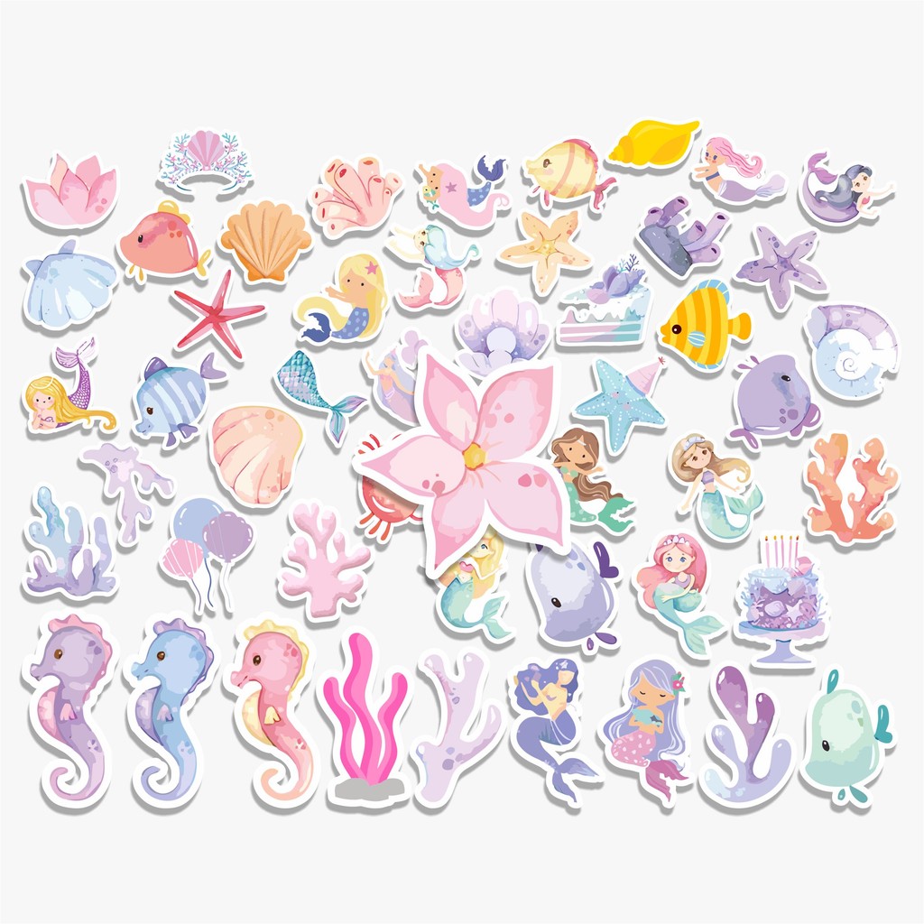 Jual COD100 Pcs Stiker Pack Little Mermaid Lucu Aesthetic Vynil ...