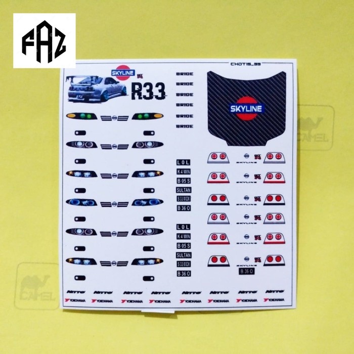 Jual Decal Diecast Hot wheels nissan skyline r33 lampu | Shopee Indonesia