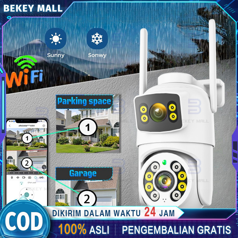 Jual BEKEY Outdoor Dual Lens CCTV HD V380 Pro CCTV 8MP PTZ Camera Dual ...