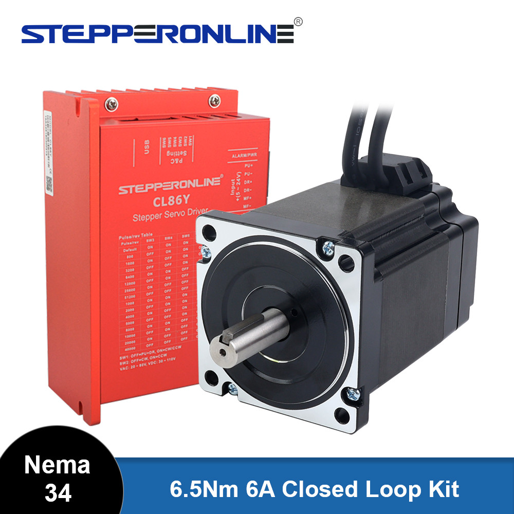 STEPPERONLINE Nema 34 Motor paso a paso 8.5Nm (1220 onzas) 6.0A 14mm eje de la llave con cable de 1m