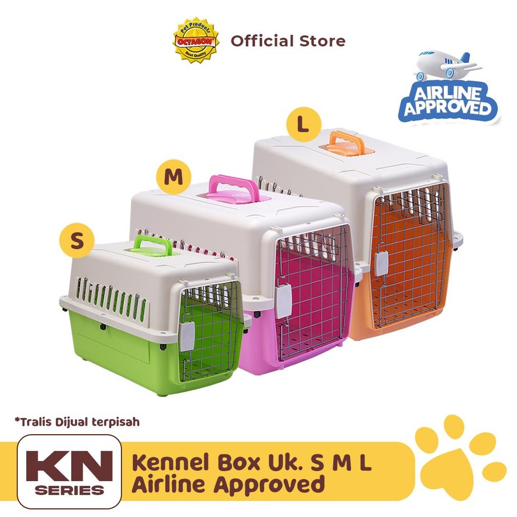Jual OCTAGON Kennel Box Airline Approved Ukuran S M L (Tanpa Roda ...