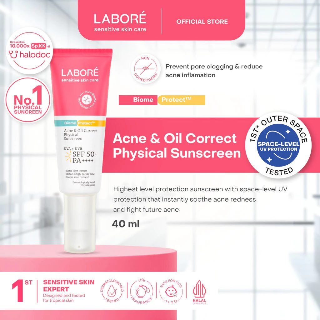 Pratinjau LABORÉ BiomeProtect™ Acne & Oil Correct Physical Sunscreen 40 ml