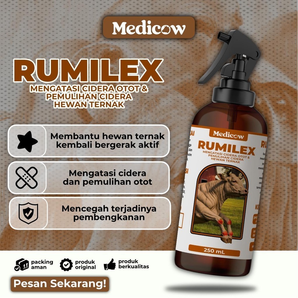 Jual Medicow Rumilex Obat Cedera Hewan Dan Relaksasi Sapi Kambing 250ml ...