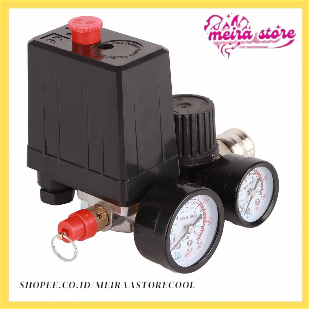 Jual Air Compressor Pressure Control Switch Valve 1/4in 4 Holes ...