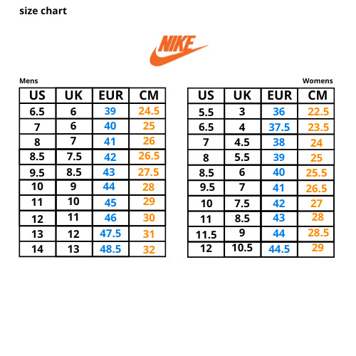 Nike air force lino sizing chart