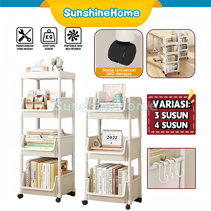 Jual Rak Trolley Dengan Roda Toy Storage Desk Shelf Storage Rack Rak ...