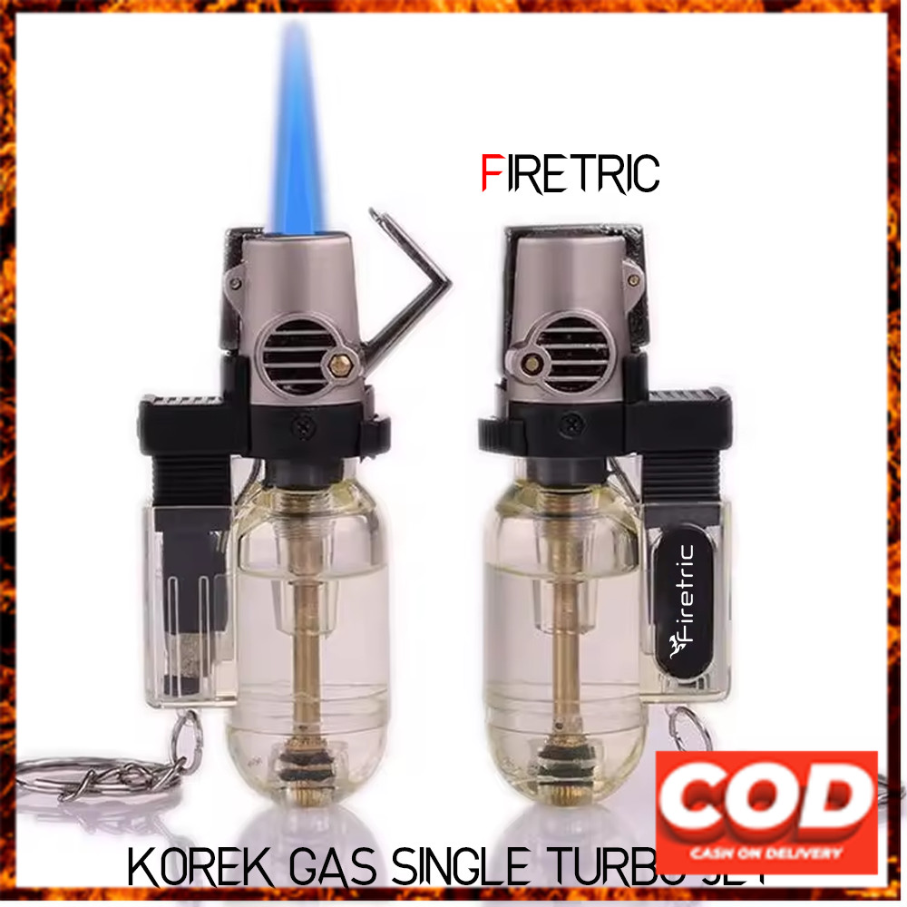 Jual Firetric Korek Gas Jet Isi Ulang Transparan Anti Angin Windproof ...