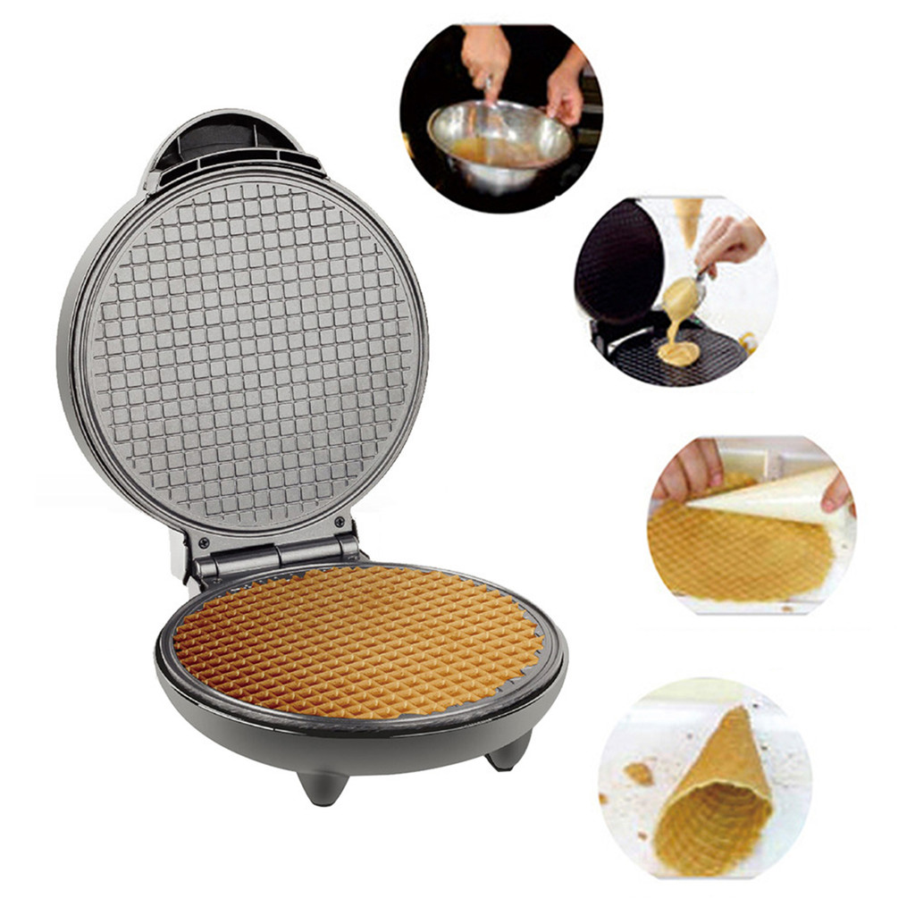 1200W Nonstick Waffle Cone Maker, Temperature Control, Compact And Easy Maintenance