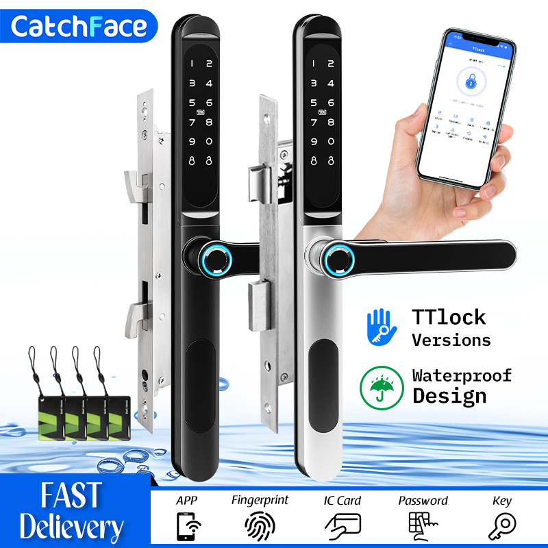 Jual Waterproof TTLock Outdoor Gate Fingerprint Bluetooth APP RFID Code