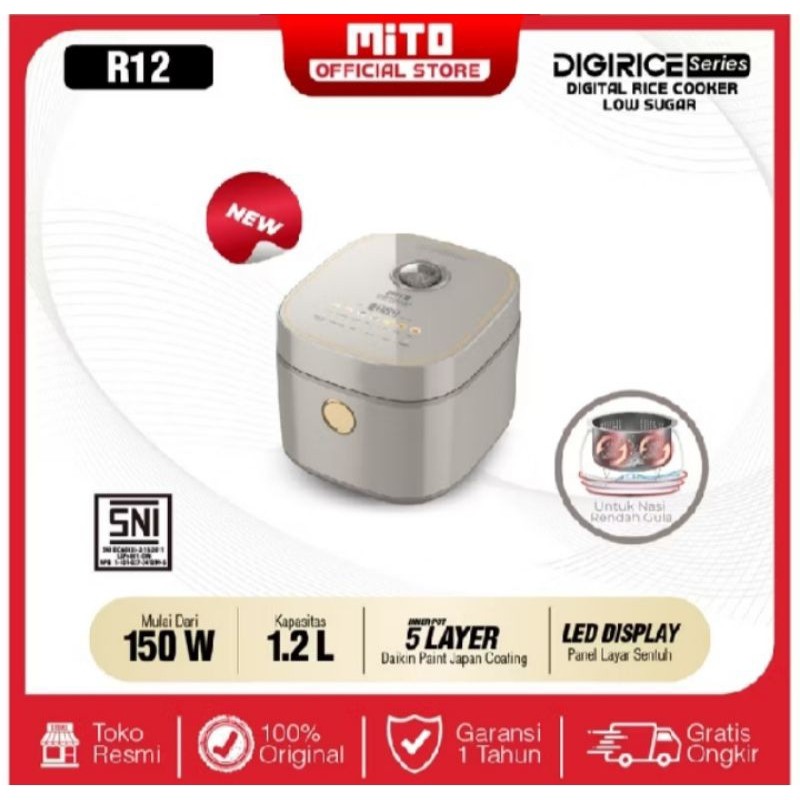 Jual Mito Digital Rice Cooker Less Sugar 1,8 Liter R18 Rice Cooker Low ...