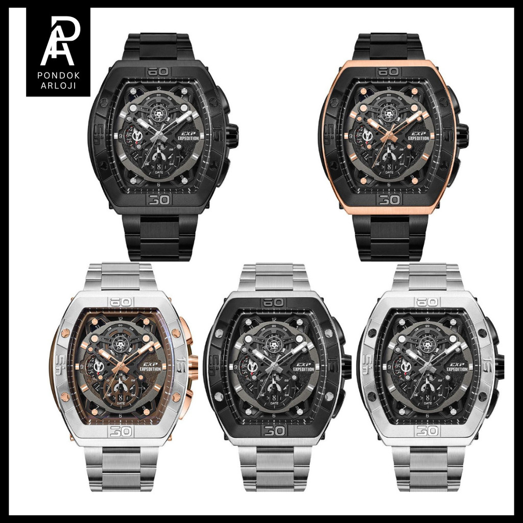 Jual Jam Tangan Pria Expedition EXP 6800 / EX 6800 / E6800 Rantai ...