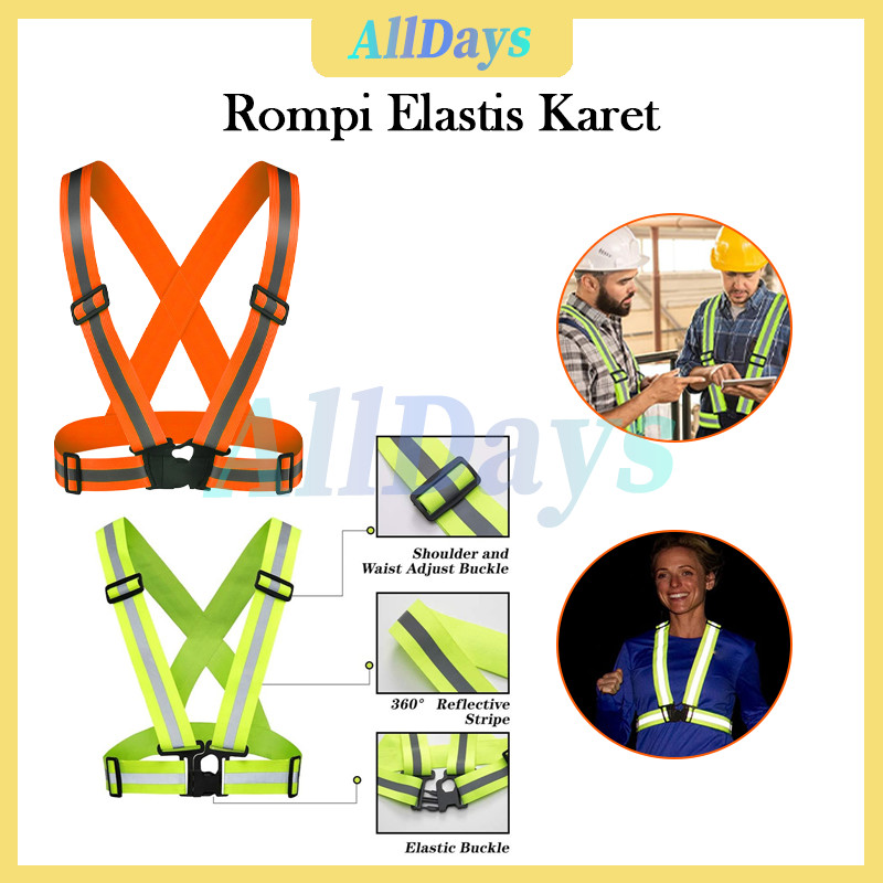 Jual Rompi Elastis Karet/Elastic V Shape/Rompi Safety / Safety Vest ...