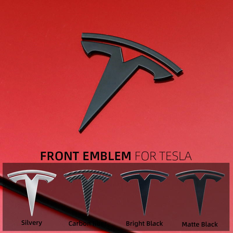 Jual Tesla Car Front Emblem Rear Trunk Emblem Sticke for Model 3 Mode Y ...