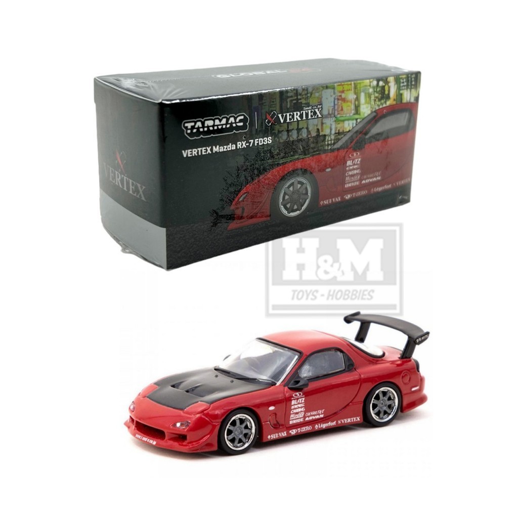 Jual Tarmac Works GLOBAL64 VERTEX Mazda RX-7 FD3S Red | Shopee Indonesia