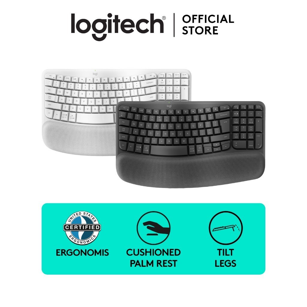 Jual KEYBOARD LOGITECH WIRELESS WAVE KEYS ERGONOMIC GRAPHITE (BLUETOOTH ...