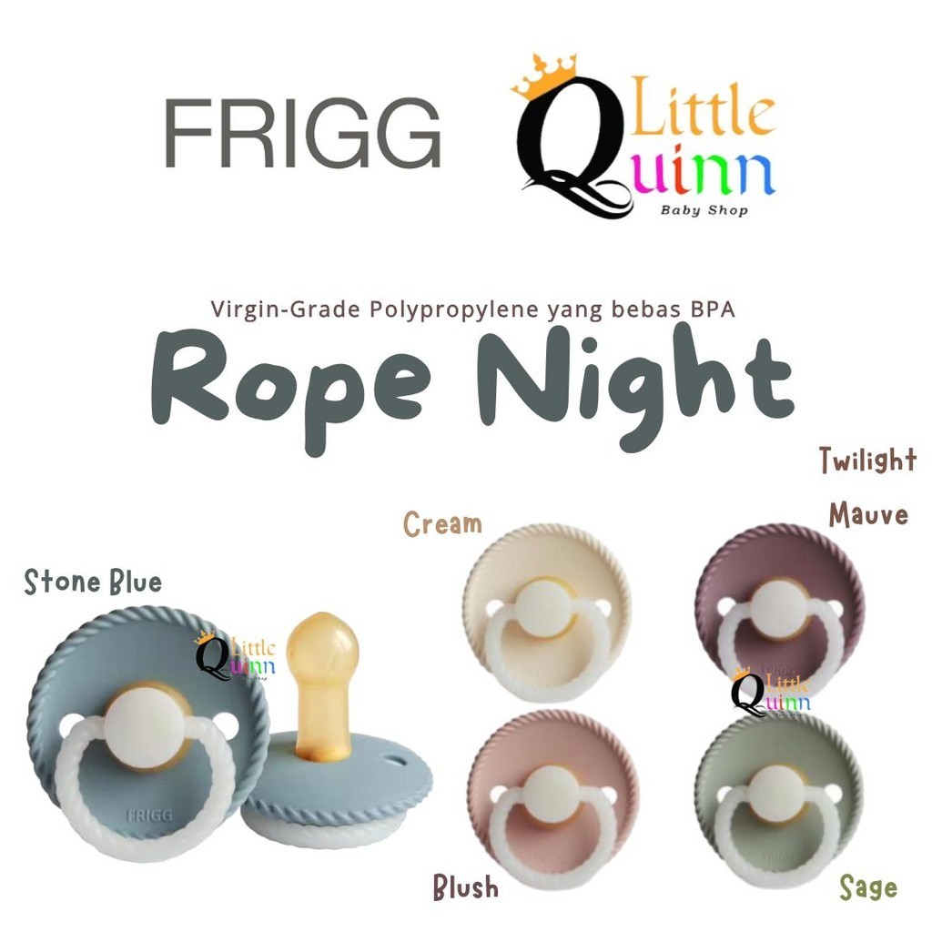 Jual FRIGG ROPE NIGHT Natural Rubber Pacifier - Empeng Frigg | Shopee ...