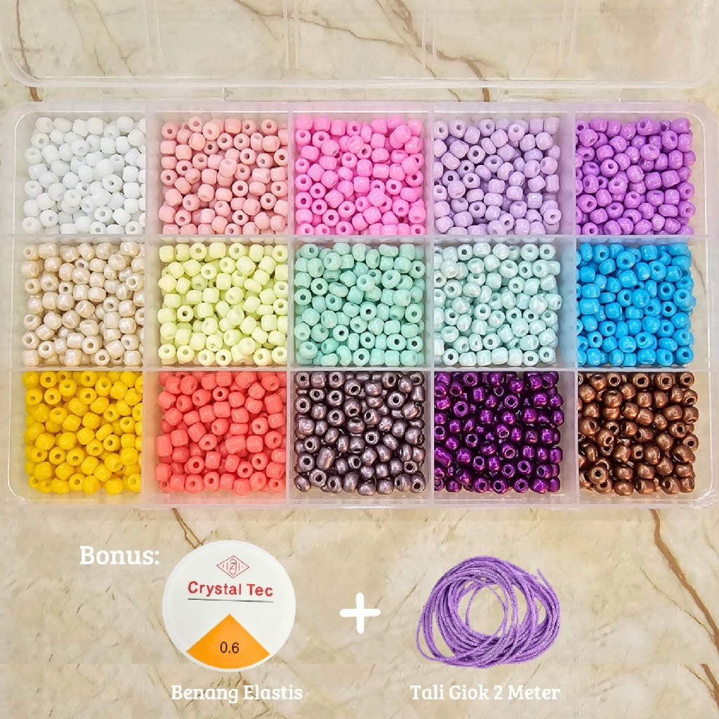 Jual Manik Manik Pasir DIY Beads Craft 1 Box (Gratis Benang
