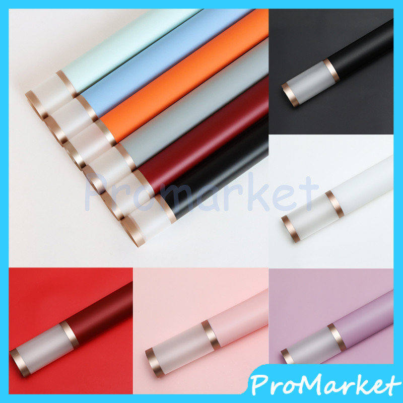 Jual 20PCS Double Gold Line Paper Kertas Bunga Wrapping Cellophane ...