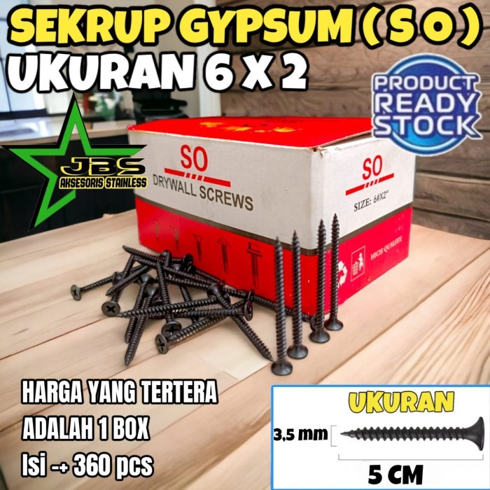 Jual [1 BOX] SEKRUP GYPSUM - SO (6X2