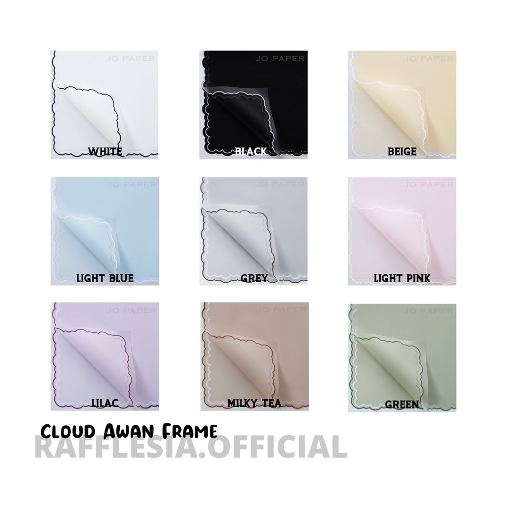 Jual [5 LEMBAR] Flower Wrapping Paper Varian List Cloud Awan Frame ...
