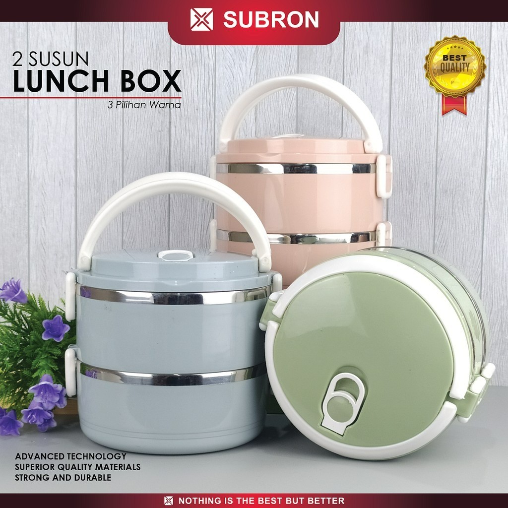 Jual Rantang Lunch Box Tempat Bekel Wadah Bekal Makanan Warna Polos 1 ...