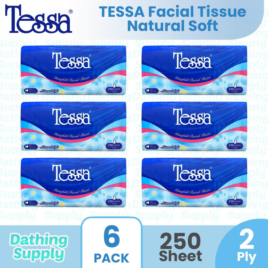 Jual ( 6 PACK ) Tissue Tessa Interfold Facial Tisue Isi 250 Sheet - 2 ...