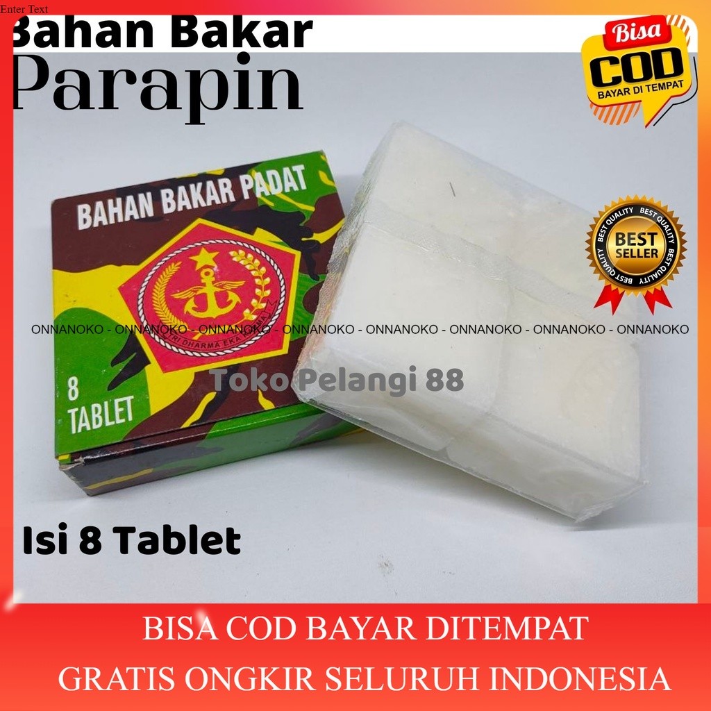 Jual [COD] (8tablet)Parapin Bahan Bakar Padat Kompor Lapangan TNI ...