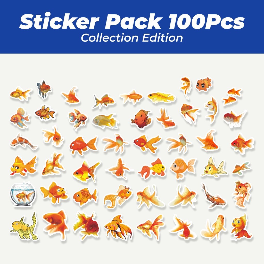 Jual Hot Stiker Hewan Goldfish/Ikan Emas Lucu Anti Air Stikers ...