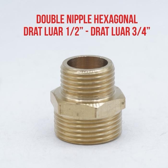 Jual YOLO Drat Luar 1/2 ke Drat Luar 3/4” Double Nepel Nipel Nipple ...