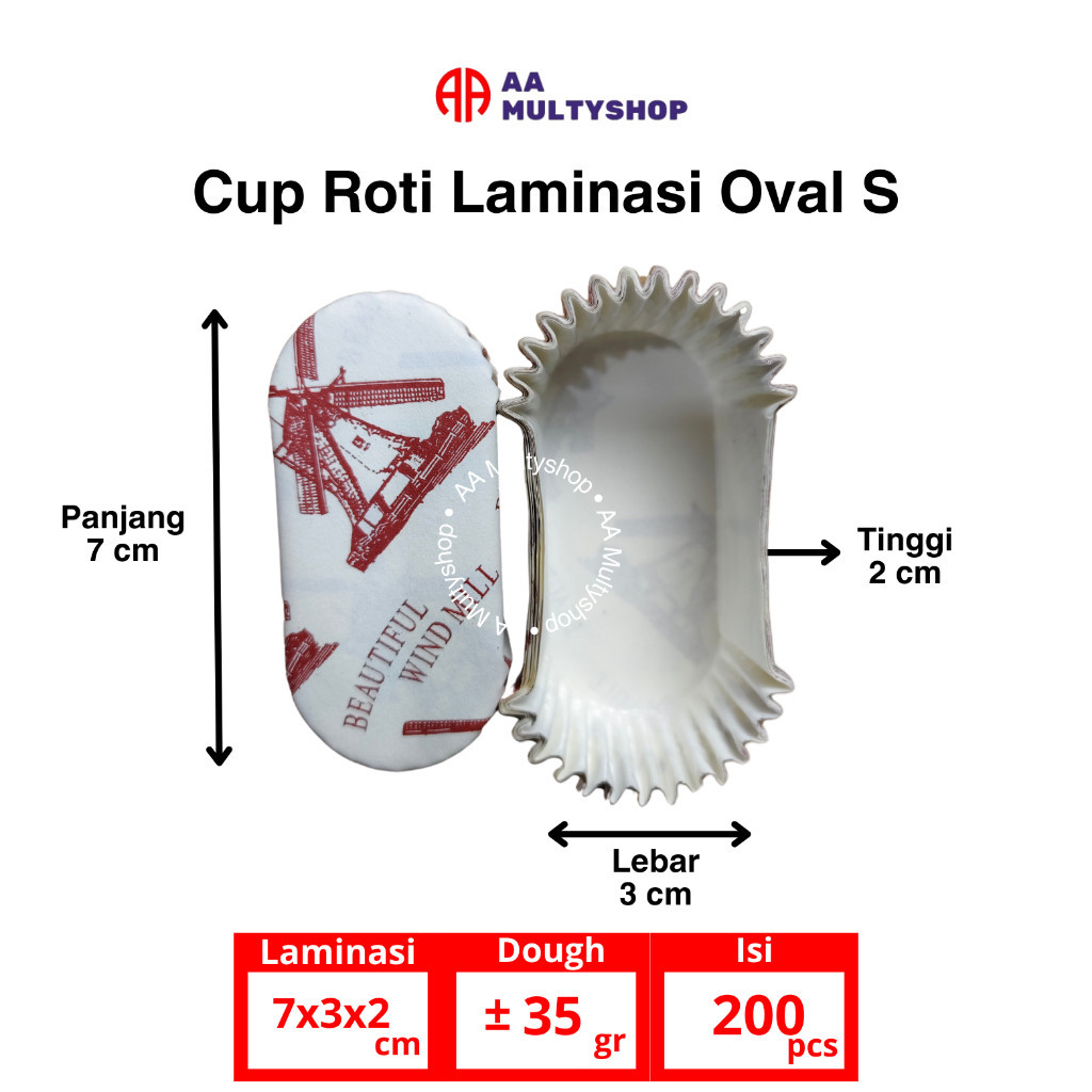 Jual Cup Roti Oval Laminasi Kecil S | Isi 200 pcs NICOLE | Shopee Indonesia