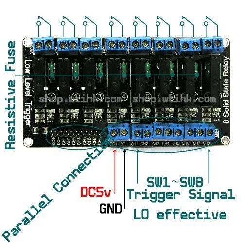 Jual Modul Solid State Relay SSR 8Ch 8 Ch Chanel Channel 5 V Volt 5V DC ...