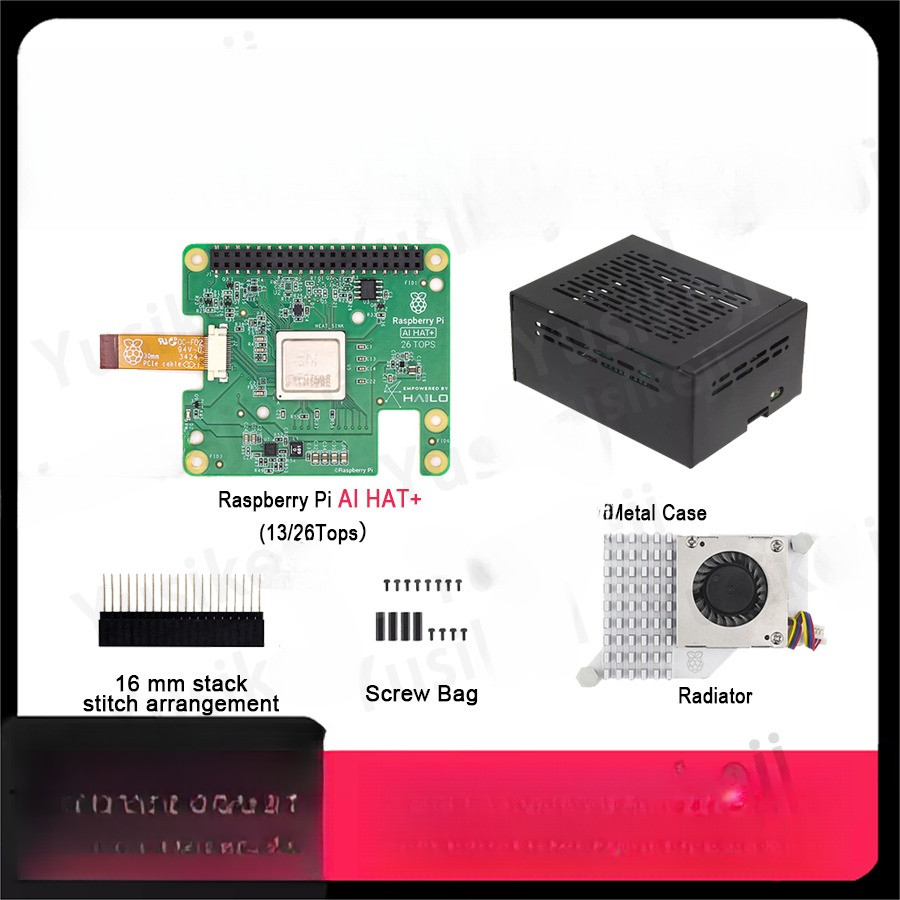 Original Raspberry Pi 5  AI HAT+ Expansion Board AI KIT 13Tops  26Tops M.2 HAT+ PCIe Hailo-8 Hailo-8L , HAT+ Standrad