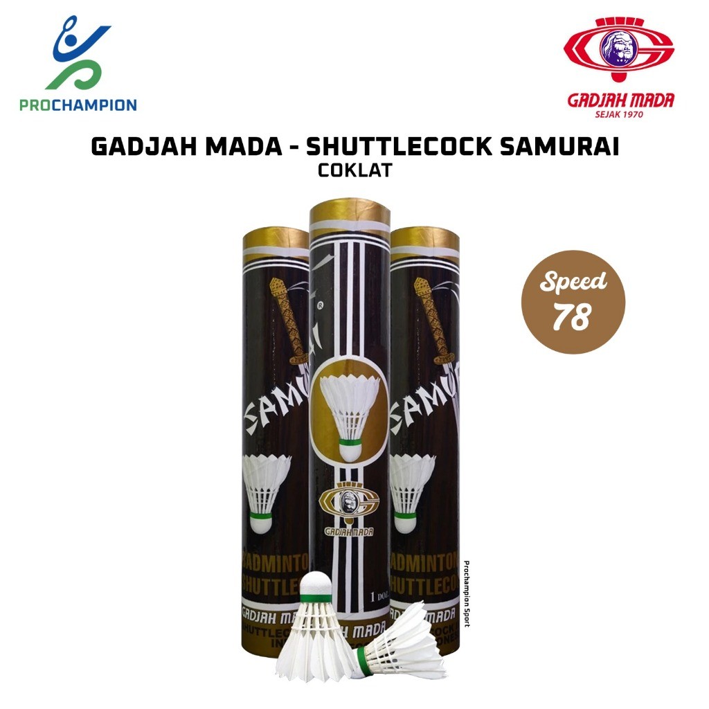Jual GADJAH MADA - SHUTTLECOCK SAMURAI COKLAT | Shopee Indonesia
