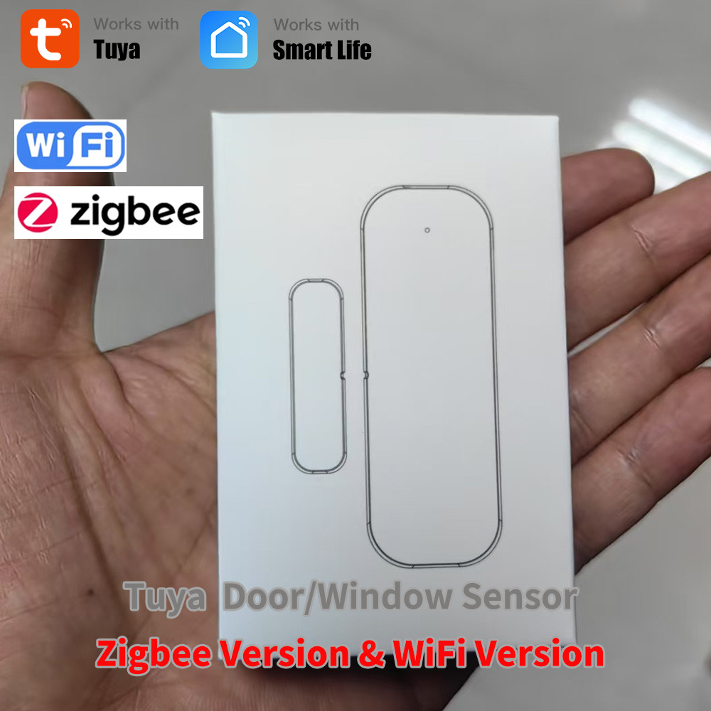 Jual Tuya WiFi or ZigBee Door Window Sensor Smart Home Wireless Door ...