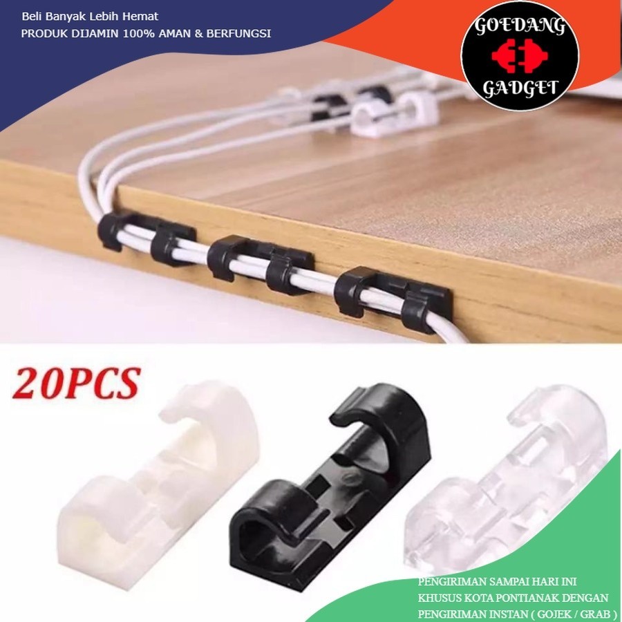 Jual KLIP KABEL / ORGANISER KABEL / PERAPIH KABEL ISI 20pcs / PENJEPIT ...