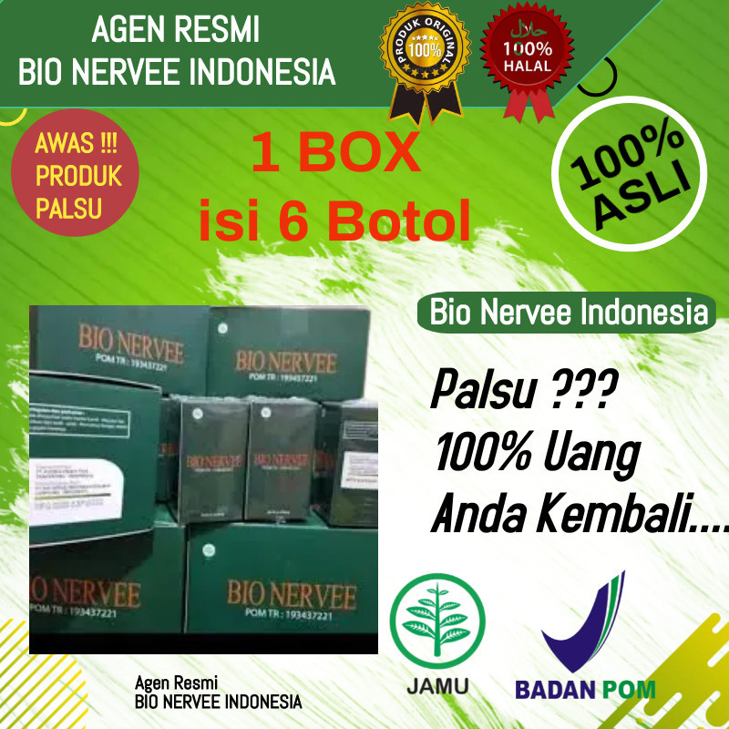 Jual 6 Botol Bio Herbal Nerve Nervee 100% Original Malaysia dan Bpom ...