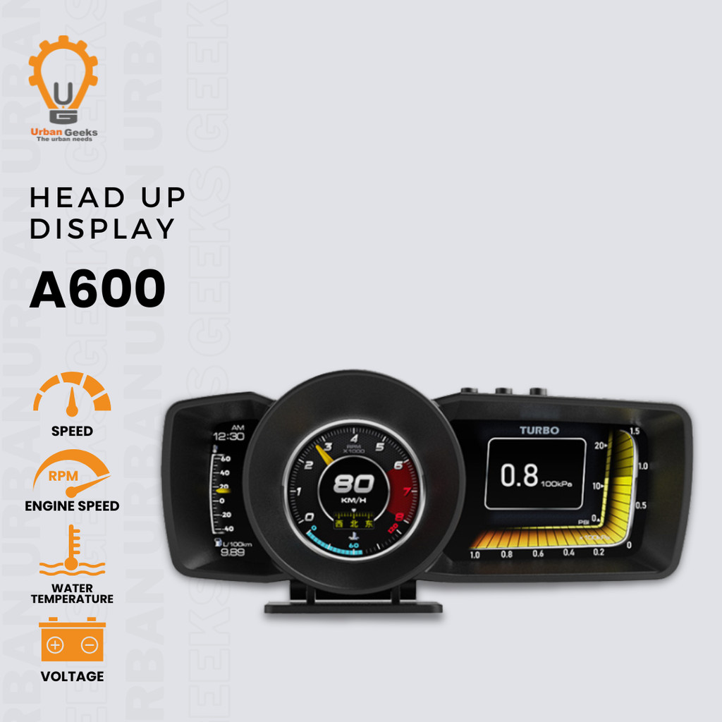 Jual Car Head Up Display A600 HUD OBD2 GPS Speedometer Turbo | Shopee ...