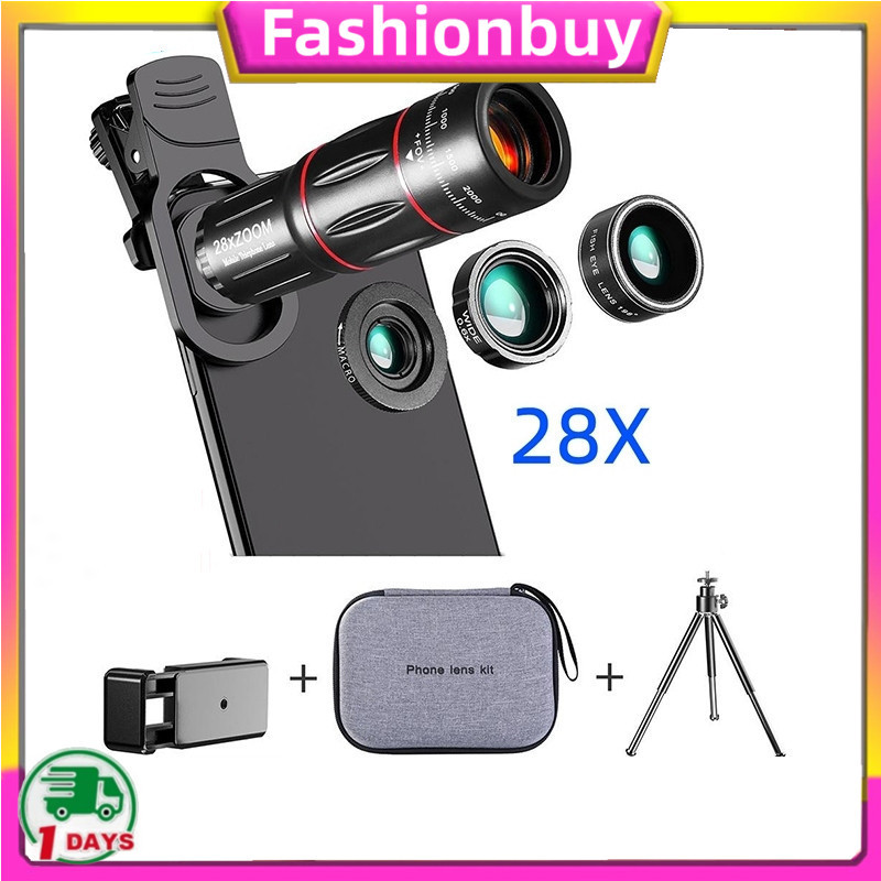 Jual 【COD】HD Zoom Telefoto 28X Lensa Ponsel Makro Fisheye Sudut Lebar ...