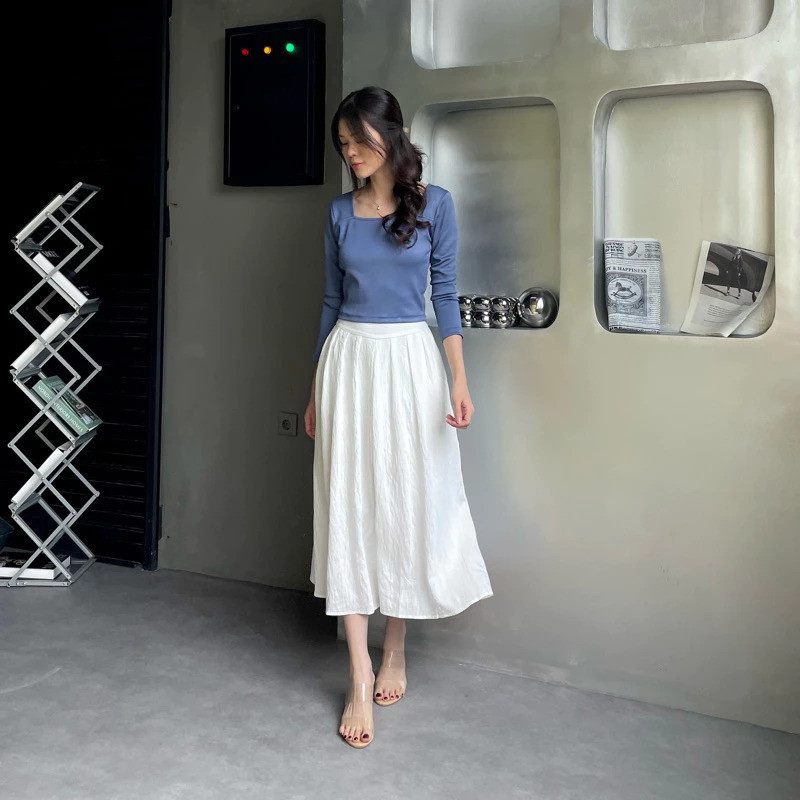 Jual SS - ZRX ROK MIDI REMPEL WANITA TISA / MEISY SKIRT WANITA / ROK ...
