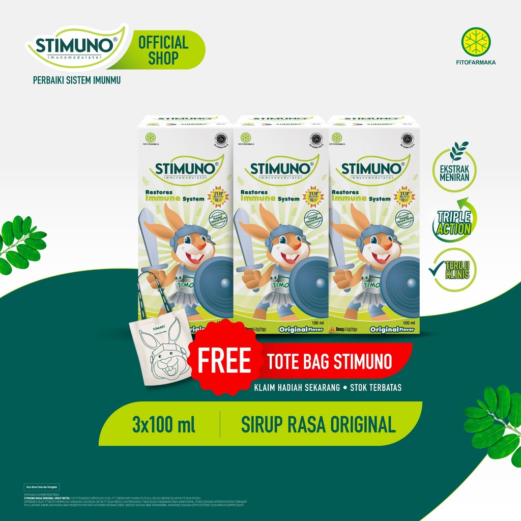 Jual Stimuno Sirup Original 100 ml (x3) | FREE Totebag | Daya Tahan ...