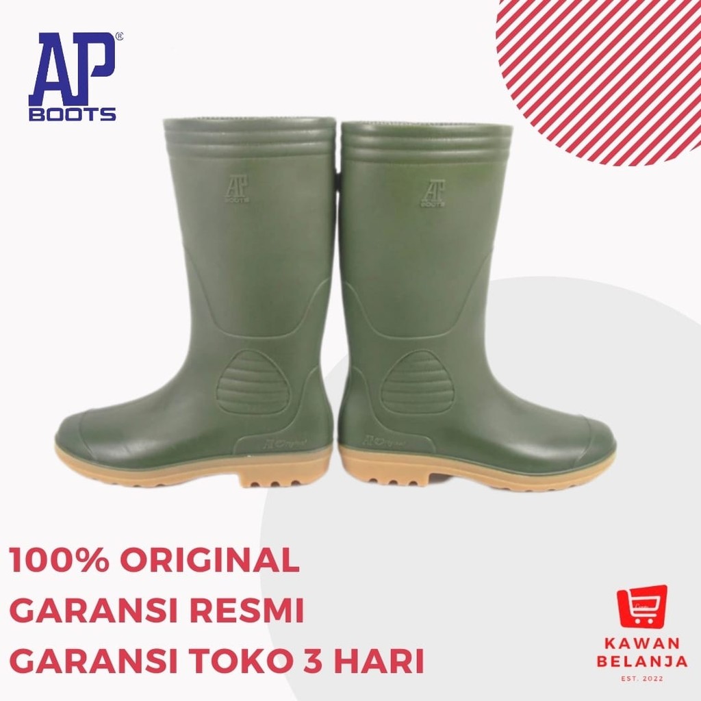 Jual Sepatu Boots Air Tinggi Safety AP 9506 Hijau Perkebunan Tahan Air ...