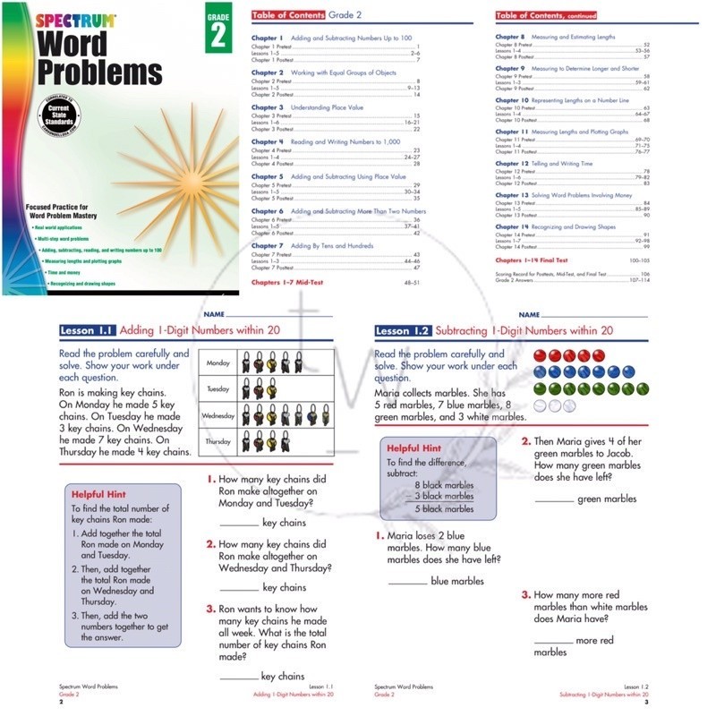 Jual Spectrum Word Problems Grade 2 3 4 5 6 7 8 | Buku Latihan ...