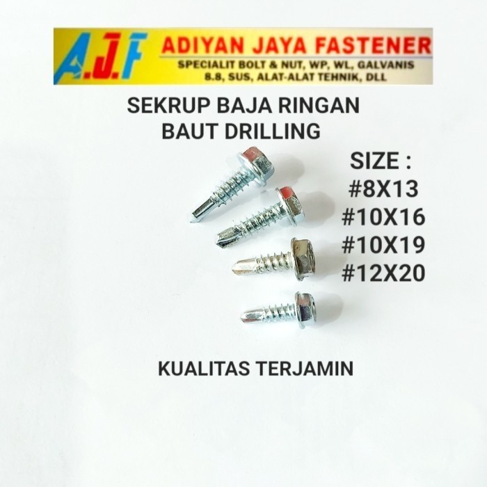Jual BAUT ROOFING / BAUT BAJA RINGAN / BAUT DRYLING #12X20 PUTIH ...