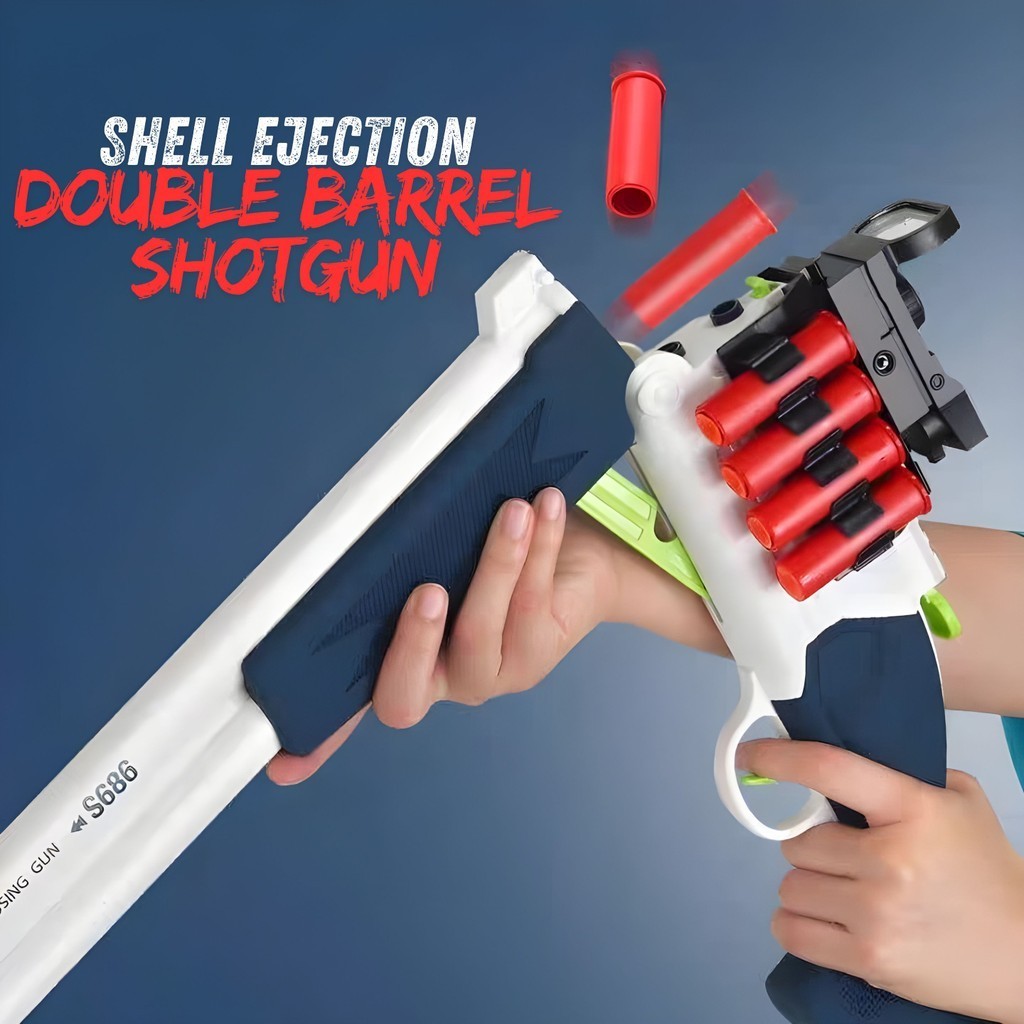 Jual Toy Studio Mainan Anak Double Barrel Toy Blaster Soft Bullet EVA ...