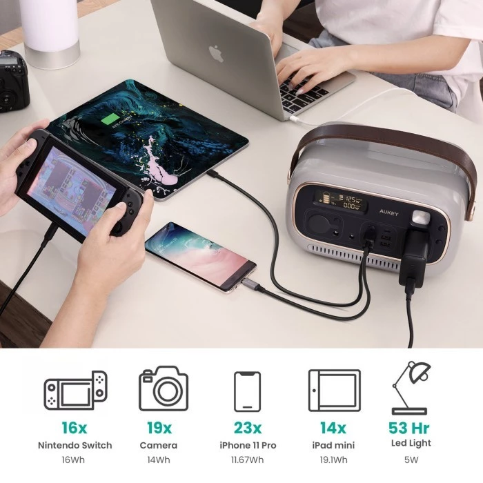 AUKEY Power Station Portable 82.500 mAh PD QC 3.0 400W 297Wh Power Studio ( 240V ) PS-RE03