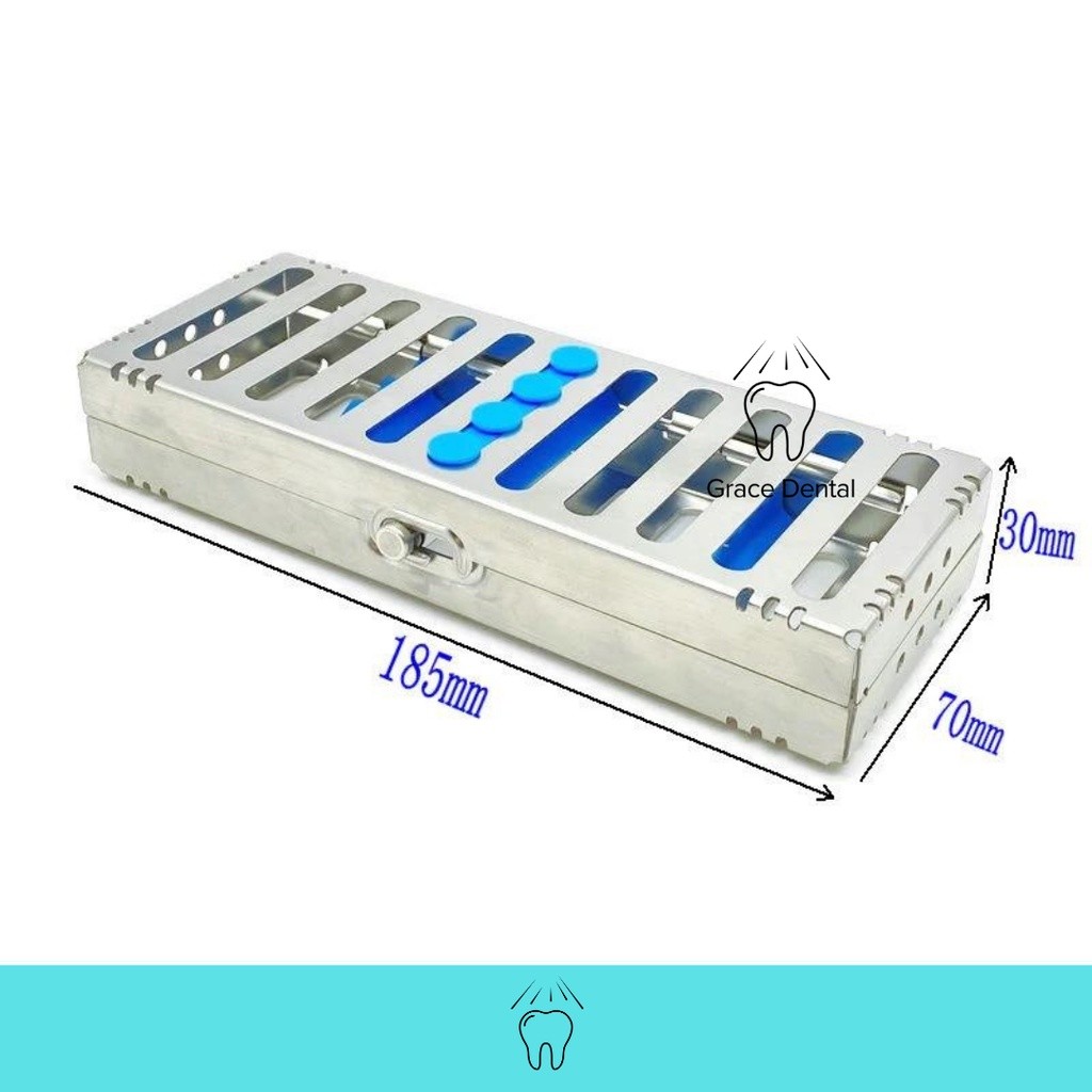 2 Dental Autoclave Sterilization Cassette Rack Box Tray For 7 Instruments - Cynamed